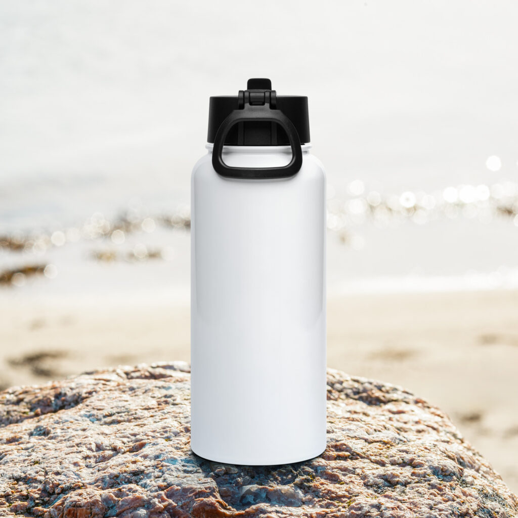 FALBS Stainless steel water bottle with a straw lid