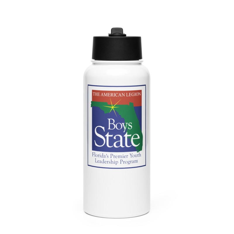 Stainless steel water bottle with a straw lid